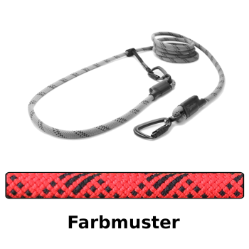 Preview: EASYLONG Hundeleine TWIST - L - 3m - rot mit schwarzen Linien